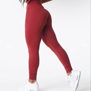 NVGTN Red Joggers High-Waisted Athletic Wear small/meduim